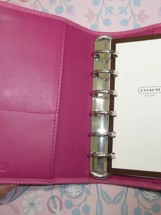 Coach Pink Leather Planner - Pocket Size *RARE* - Picture 4 of 8